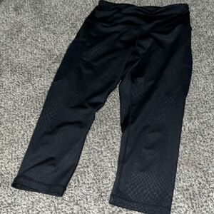 TLF - Leggings - Snakeskin Pattern - Black - Cropped - S